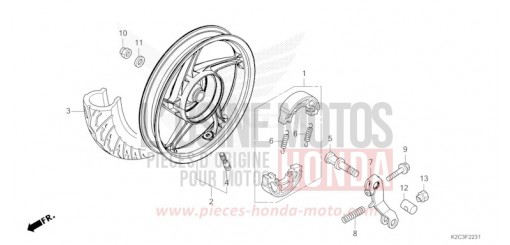 ROUE ARRIERE (NSC110-E,ED,RU) NSC110M de 2021